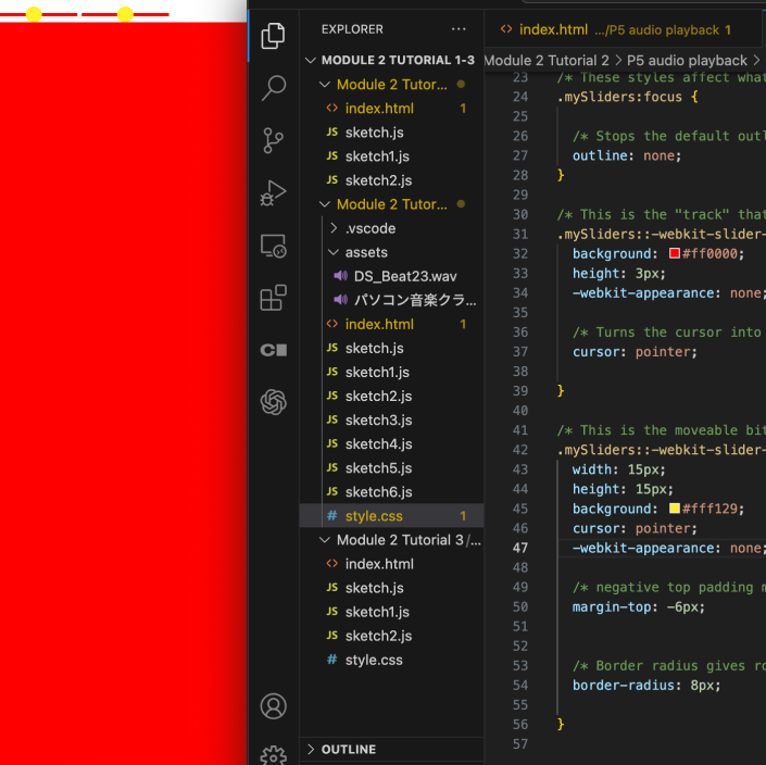 Customized color and size of both control sliders to enhance hierarchy and interaction clarity.