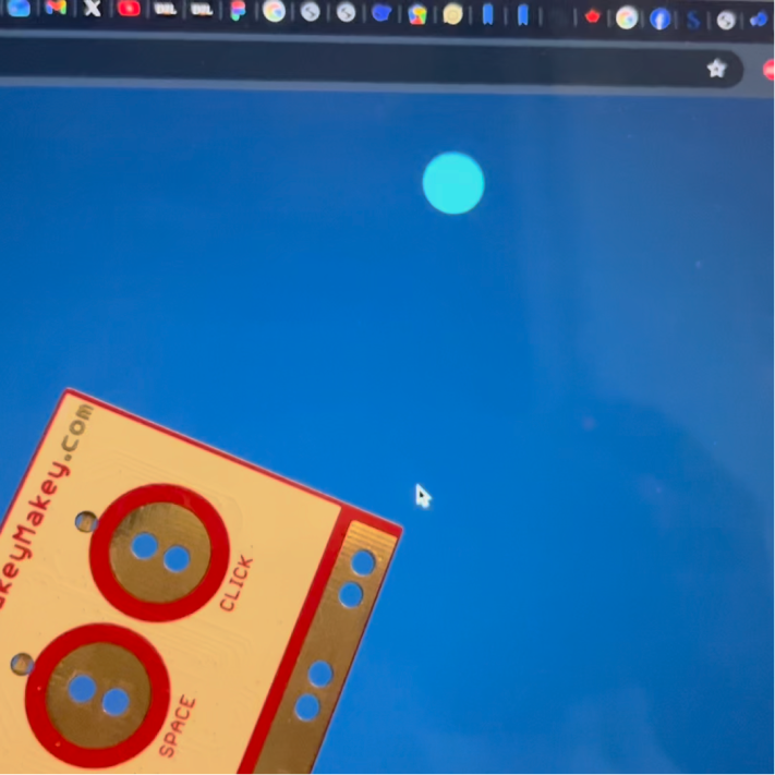 Clicked on the up key and the circle moved to the right side