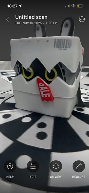 Object successfully scanned: Charging head perspective 1